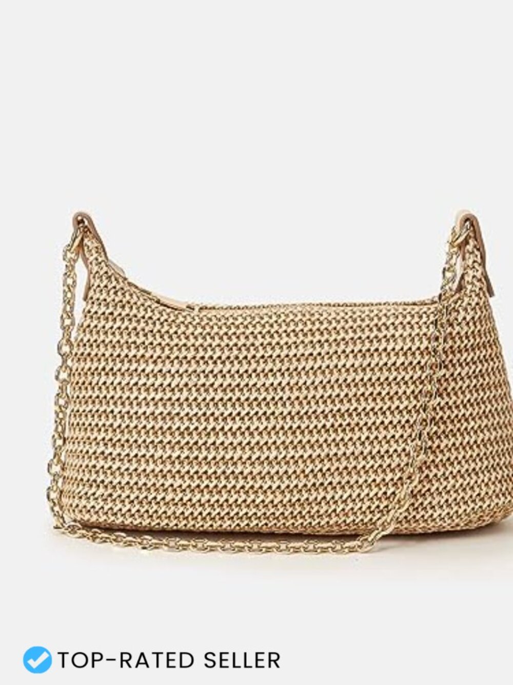Straw Woven Shoulder Tote Handbag Summer Beach Purse Vacation Bag - Picture 2 of 7